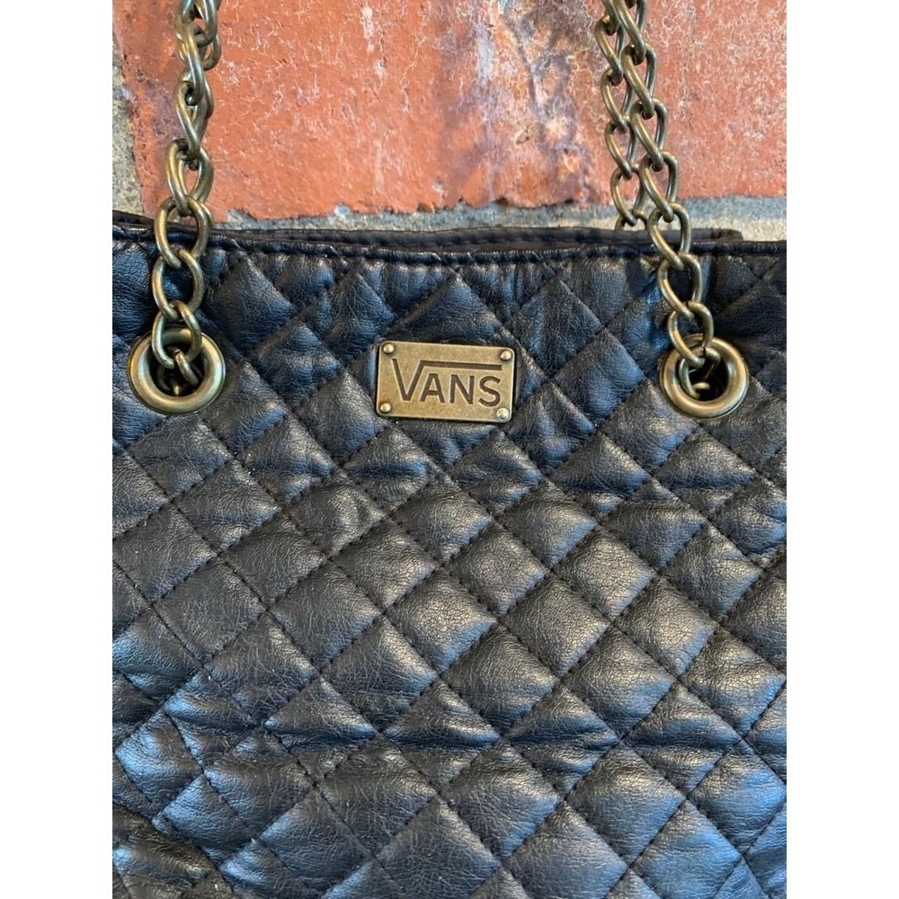 Small Vans quilted faux leather bag ⛓️Bronze metal... -‎ ,